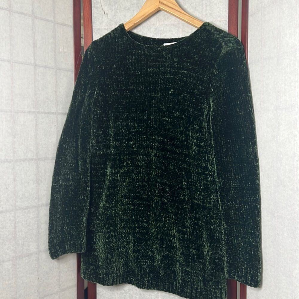 J.JILL CHENILLE GREEN SWEATER SIZE XS‎